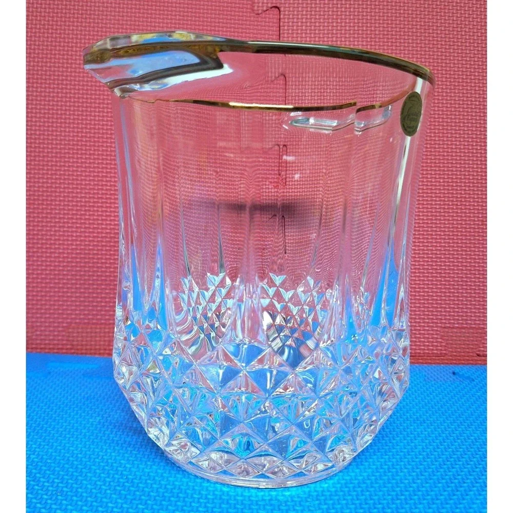 Cristal D'Arques Crystal Ice Bucket With Gold Rim France Vintage Discontinued